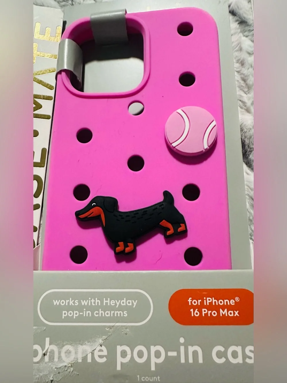 Heyday Pink and Navy Phone Pop-In Cases with Charms Case Mate Lip Gloss Holder 🩷